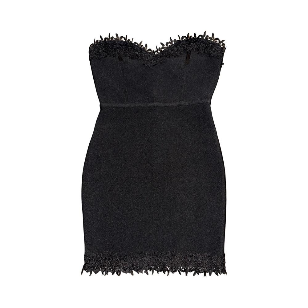 Goth Black Pretty Strapless Dress with zipper - Picture 1 of 10